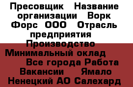 Пресовщик › Название организации ­ Ворк Форс, ООО › Отрасль предприятия ­ Производство › Минимальный оклад ­ 35 000 - Все города Работа » Вакансии   . Ямало-Ненецкий АО,Салехард г.